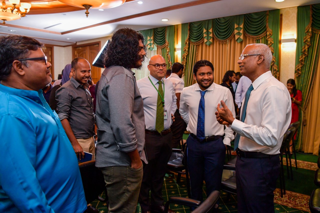 2022 ވަނަ އަހަރު ރައީސް ސޯލިހު ބޭއްވި ފުރަތަމަ ނޫސްވެރިންގެ ބައްދަލުވުން