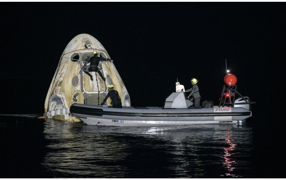 4 astronauts in aa eku space X ge javvee ulhandhu kandah jassaifi