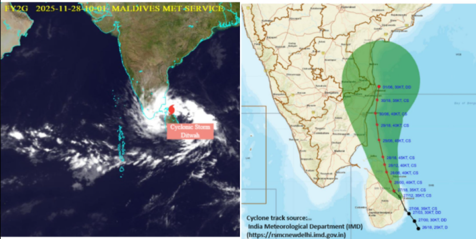 Thoofaan 'Ditwah' dathuru kuramundhanee Raajje aa dhurah: MET office