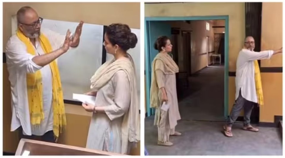 Siyaasee masahkaii thakuge therein Kangana an'buraa film set ah!
