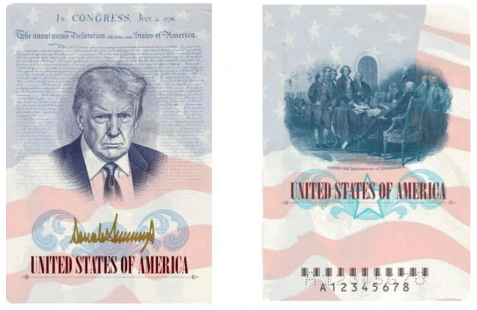 Trump ge foto jehi America ge aa passport dhakkaalaifi