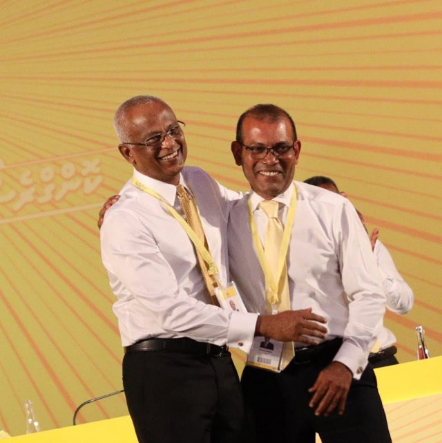 Raees Nasheed aai Democrats MDP aa gulheythee raees Solih maruhaba vidhaalhu vejje