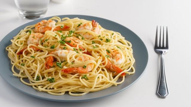 Hukuru malaafaiy: Garlic Shrimp Spaghetti