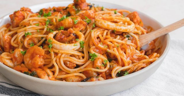 Hukuru Malaafaiy: Seafood Spaghetti Marinara