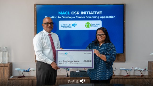 MACL in Cancer Society ah 100,000 rufiyaa hadhiyaa kohfi