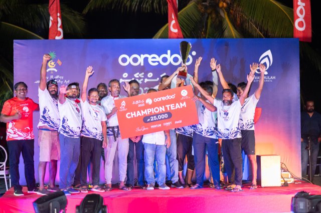 Ooredoo masreys fuvahmulaku ge champion kan team reef riders in kaamiyaabu koffi