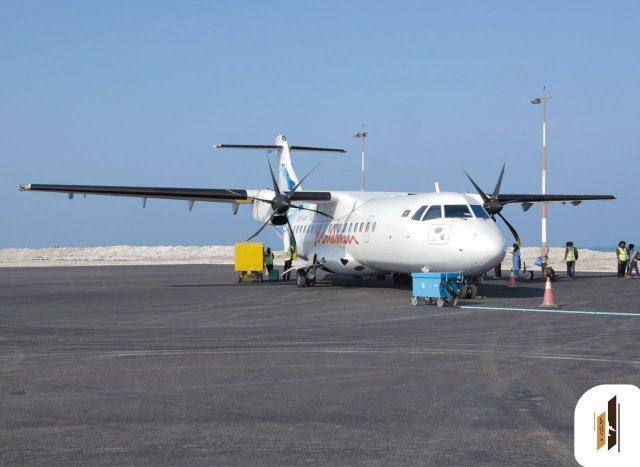 Hanimaadhoo airport ge aa apron beynun kuran fashaifi                                                                                      