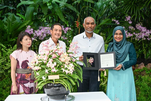 Raees ge dhekanbalun ge namah nisbaiy koh Singapore gai orchid gahakah nan dheefi