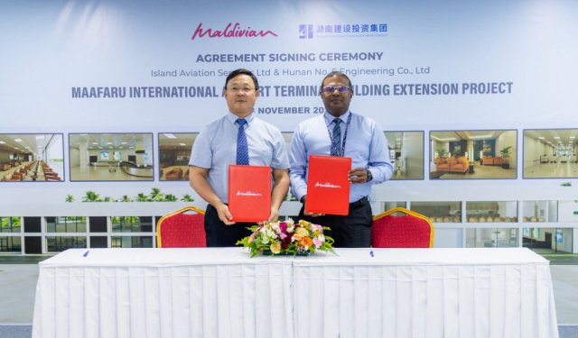 Maafaru airport ge terminal bodukuran china ge kunfunyakaa havaalu koffi