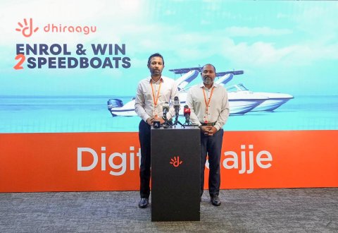 Dhiraagu ge 'Enroll and win 2 speed boat' promotion fashaifi