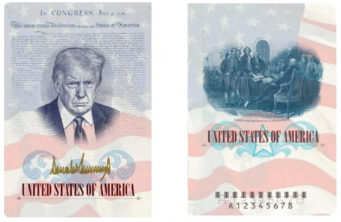 Trump ge foto jehi America ge aa passport dhakkaalaifi