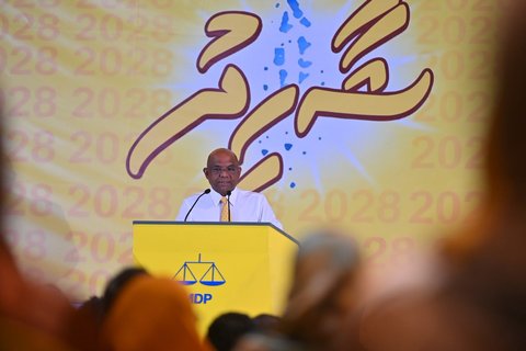 Party ge raees kamun isthiufaa dhevvai Shaahid riyaasee campign fattavaifi